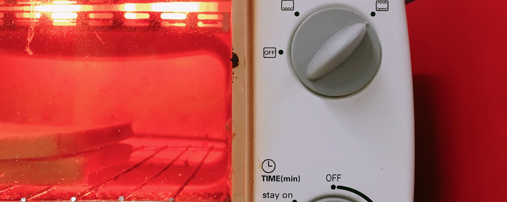 Toaster oven close up